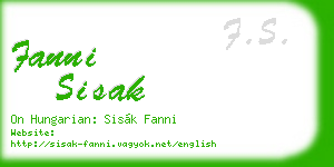 fanni sisak business card